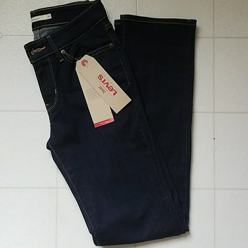 Straight Dark Blue Levis
