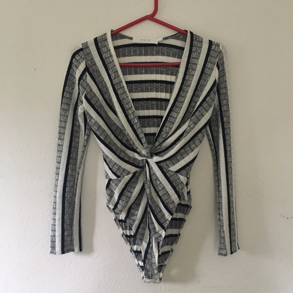 NEW ASTR Striped Bodysuit