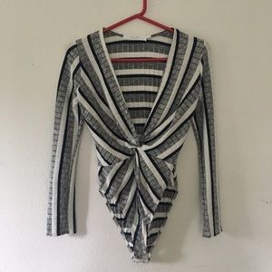NEW ASTR Striped Bodysuit