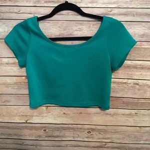 Emerald green crop top