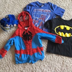 Size 6/7 superhero bundle.  Spider-Man & Batman