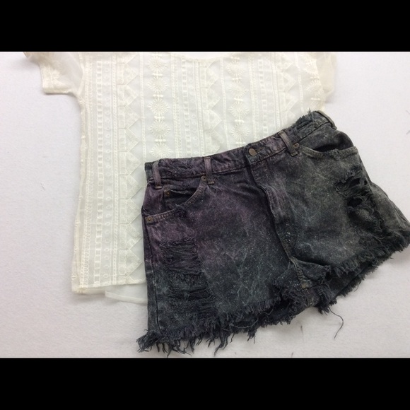Levi's Galaxy dyed distressed cut off jean shorts - Picture 1 of 4