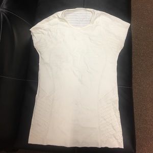 Size 6, cream lululemon shirt