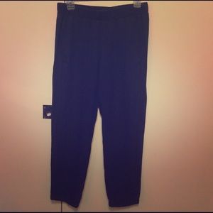 Theory dark navy blue pull on silk pants Small 2/4