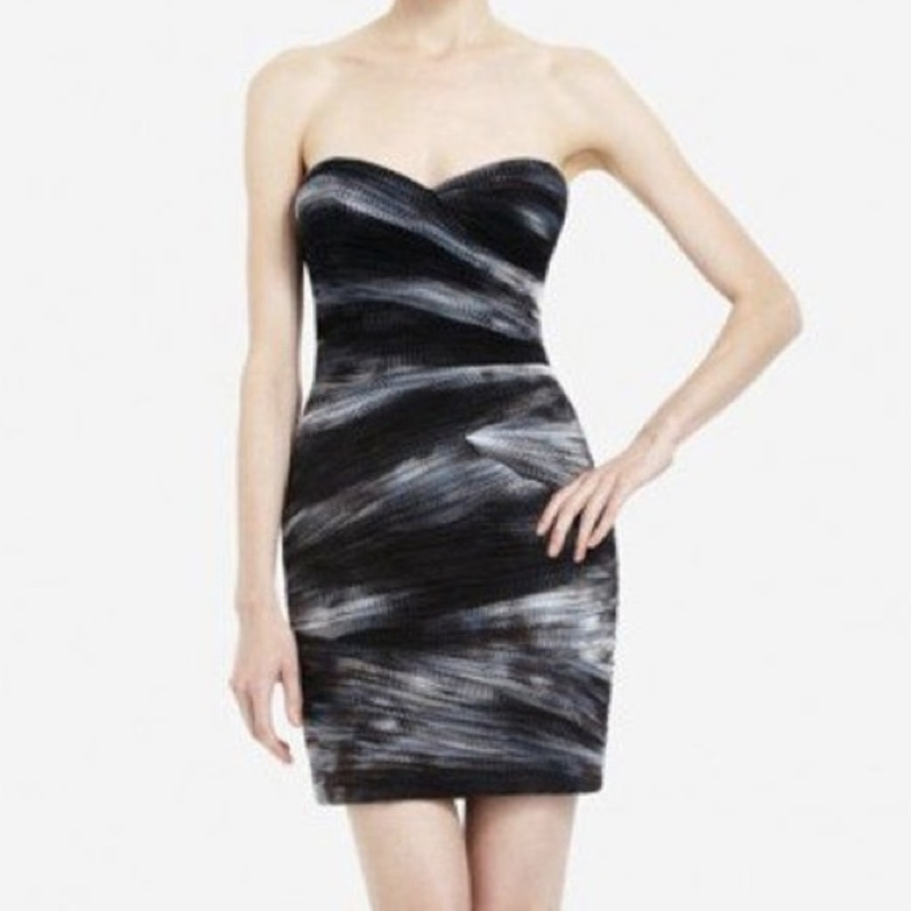πHPπBCBG Sweetheart, Strapless Black/WhiteDress - Picture 1 of 8