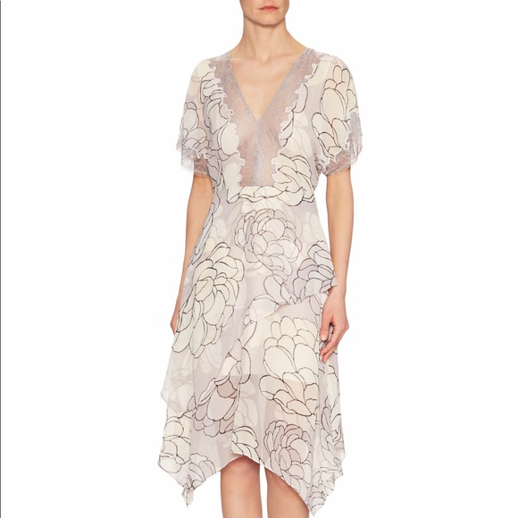 NWT BCBGMAXAZRIA Darielle Flutter Midi Dress - Picture 1 of 7