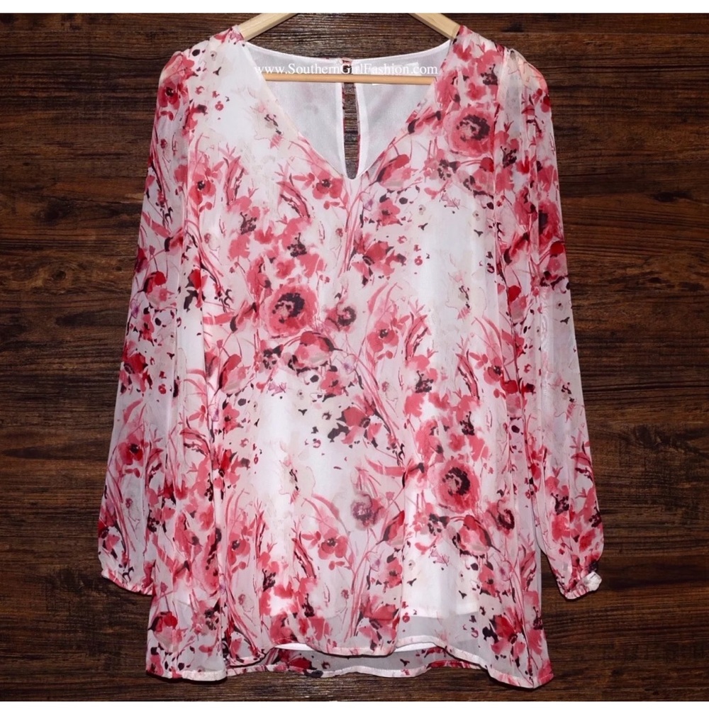 CASSIE TUNIC Intricate Swingy Draped Woven Blouse - Picture 5 of 8