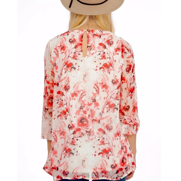 CASSIE TUNIC Intricate Swingy Draped Woven Blouse - Picture 3 of 8