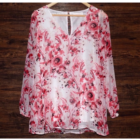 CASSIE TUNIC Intricate Swingy Draped Woven Blouse - Picture 5 of 8