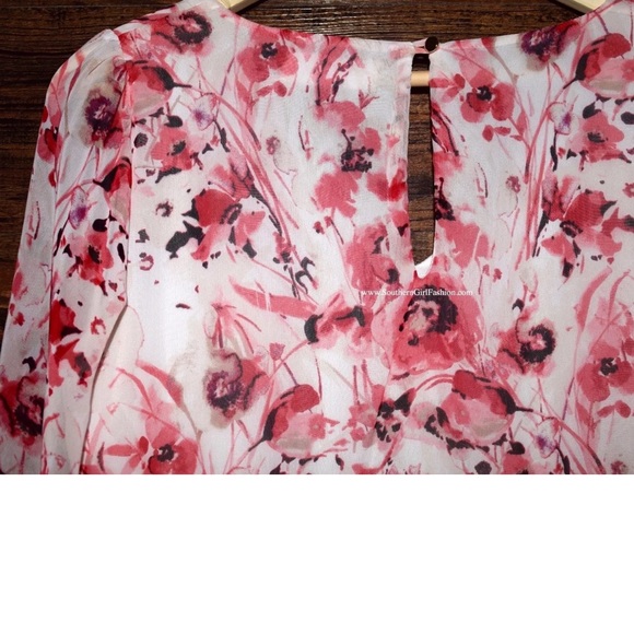 CASSIE TUNIC Intricate Swingy Draped Woven Blouse - Picture 7 of 8