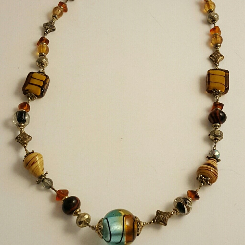 Vintage glass-beaded necklace