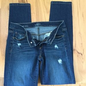 Was$18-REDUCED LOFT Modern Skinny Distressed Denim