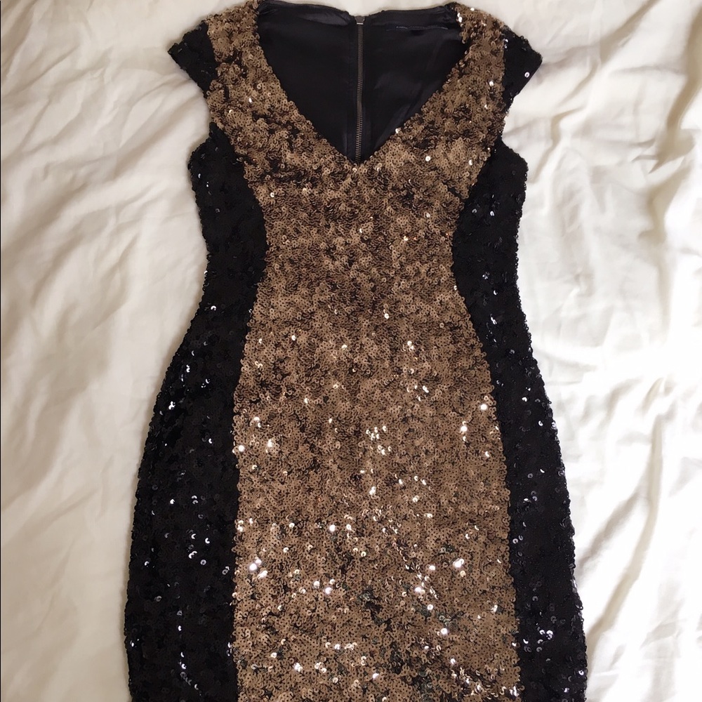 French Connection Black Moonray Sequined Dress