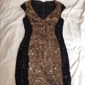 French Connection Black Moonray Sequined Dress