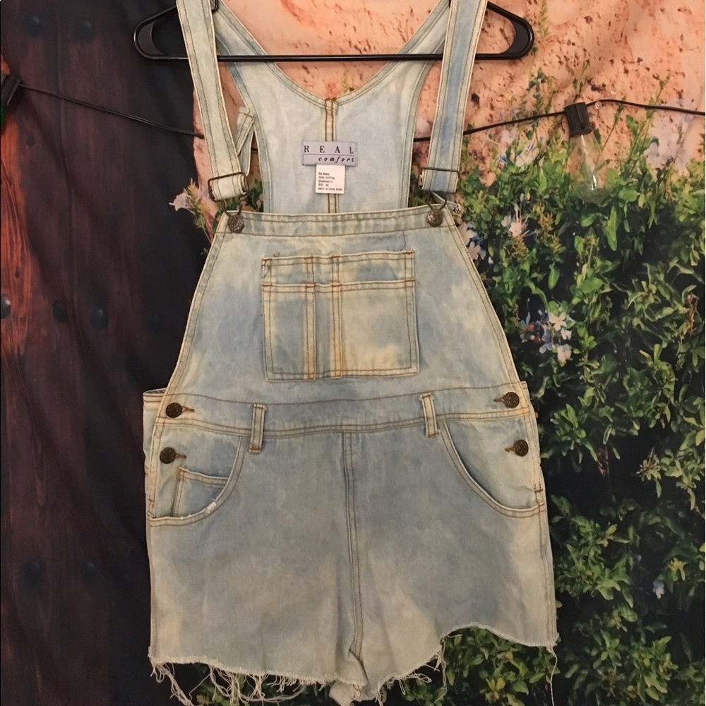 Acid washed overalls