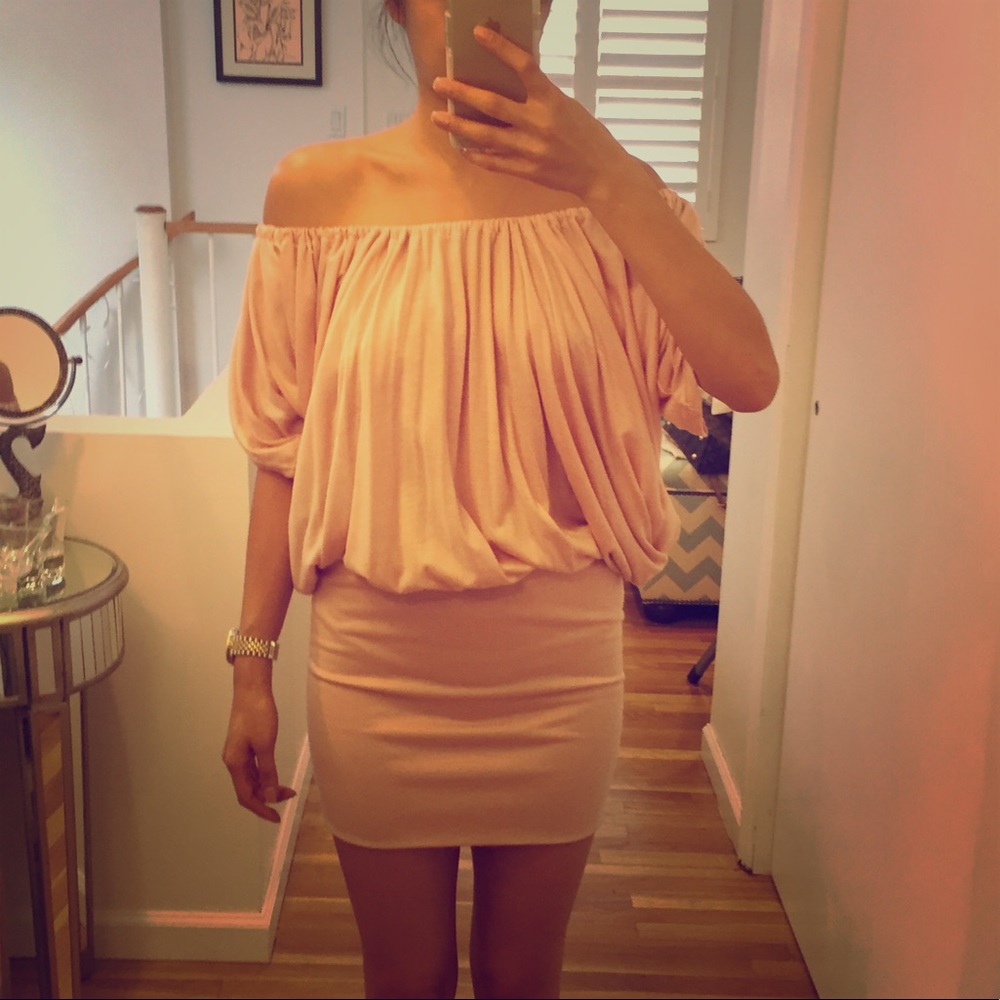 Blush Blouson Knit Dress