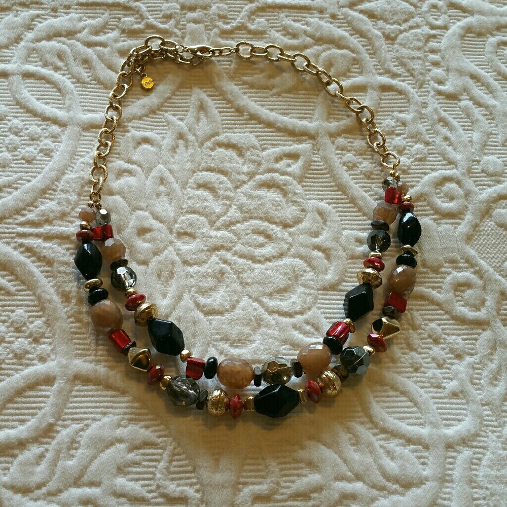 Ruby Road Double Strand Beaded Necklace