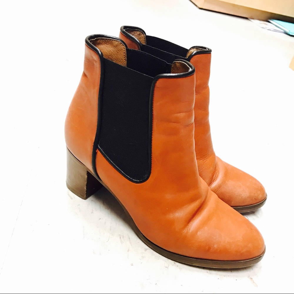 J. Crew tan Leather Chelsea boots