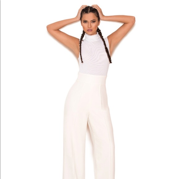 white jumpsuit house of cb