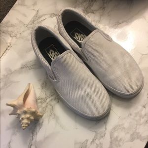 White slip on vans