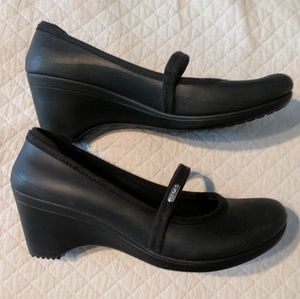 Size 11 Black Dress Croc Wedges