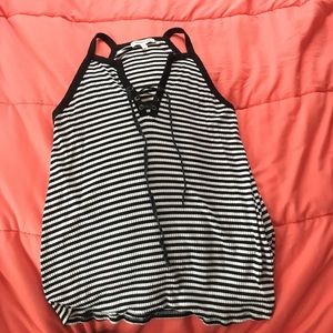 Black and white striped tank