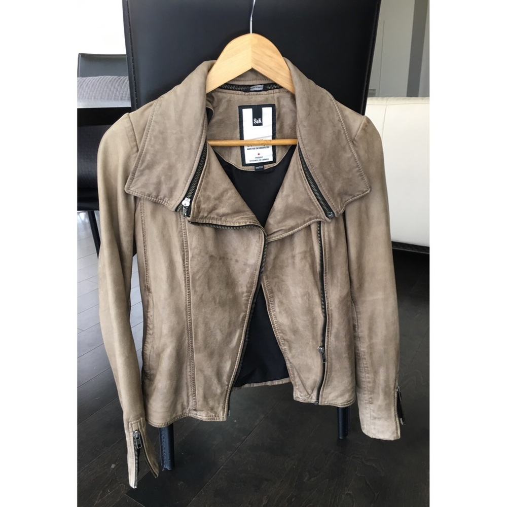 🎉FLASH SALE🎉 Soia & Kyo Leather Jacket in Taupe