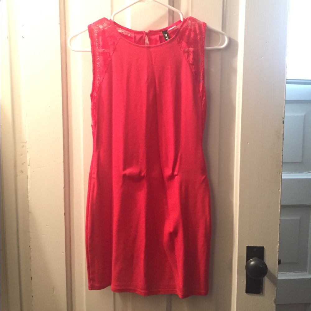Bright orange dress