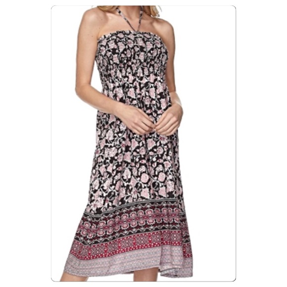 Soft Floral Halter Tank Tube Dress Small NEW - Picture 4 of 8