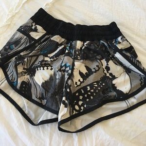 Lululemon Run Shorts butterfly pattern