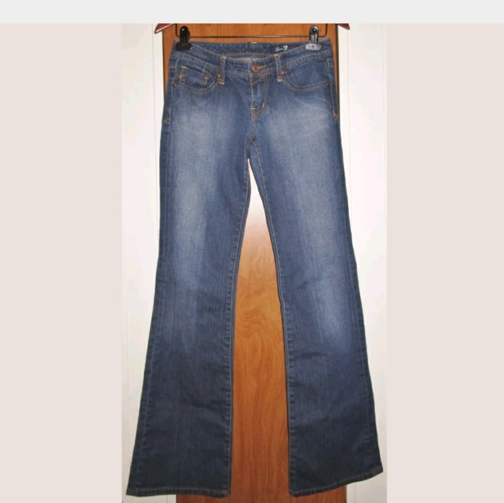 Seven7 Medium Wash Flare Jeans Size 27