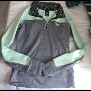 VS PINK pullover (mint green and gray)