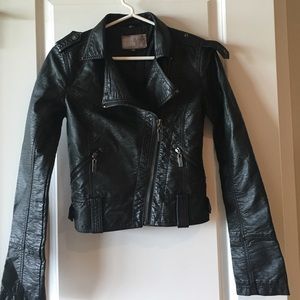 People's Liberation Black Leather Jacket