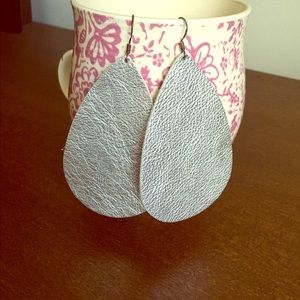 3" Nickel and Suede earrings