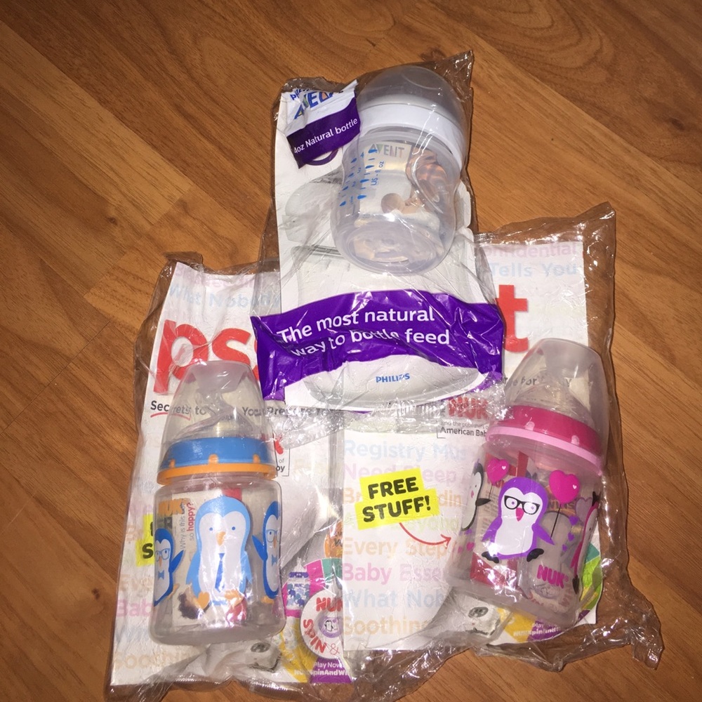 Three baby bottles