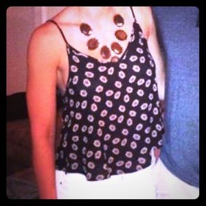 Lulus Daisy Night Black Floral Print Top