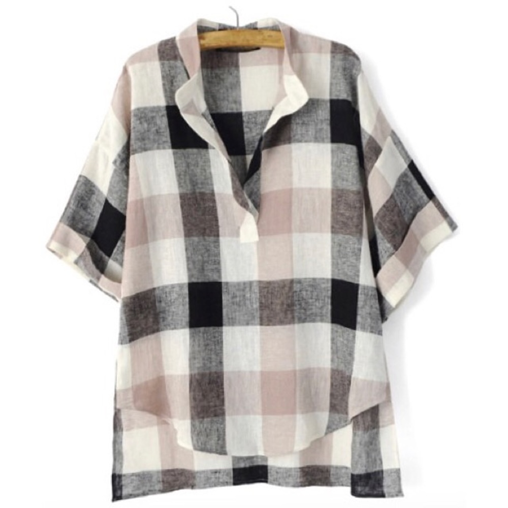 Flowy checked tshirt