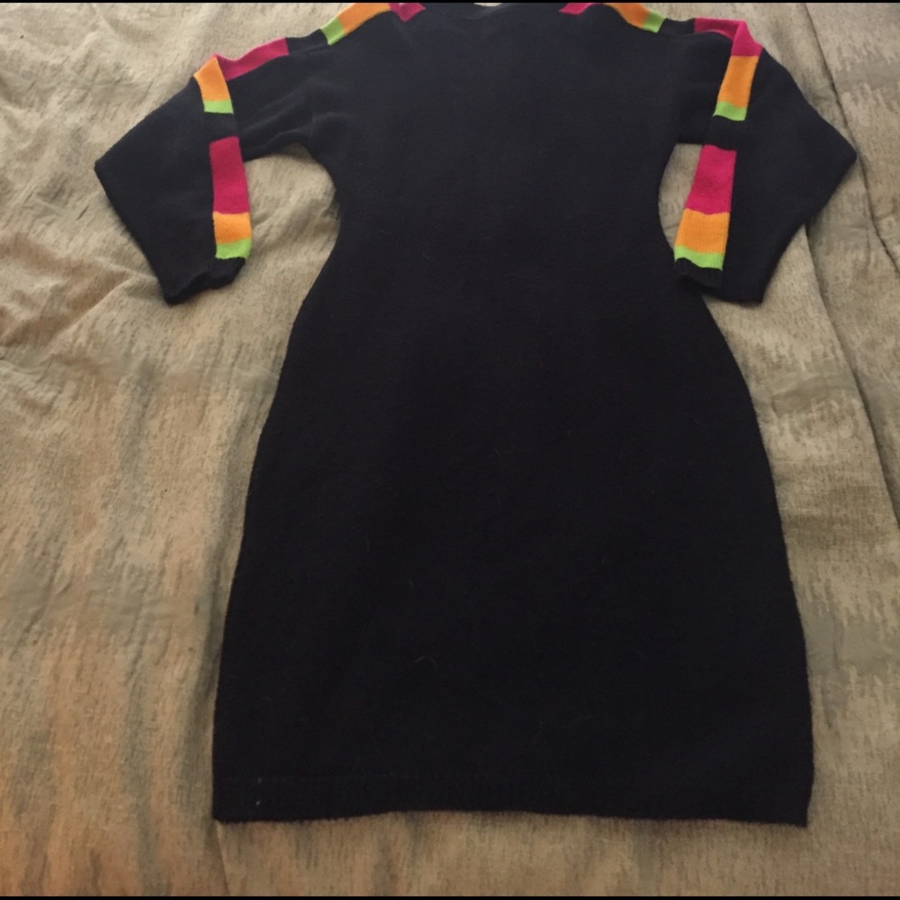 Black and colorful sweater Dress!  Adorbs!
