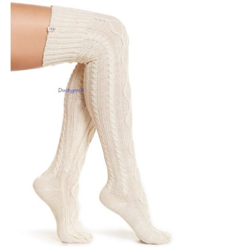 Ugg Cable Knit Over The Knee Thigh High Socks OTK - Picture 5 of 8