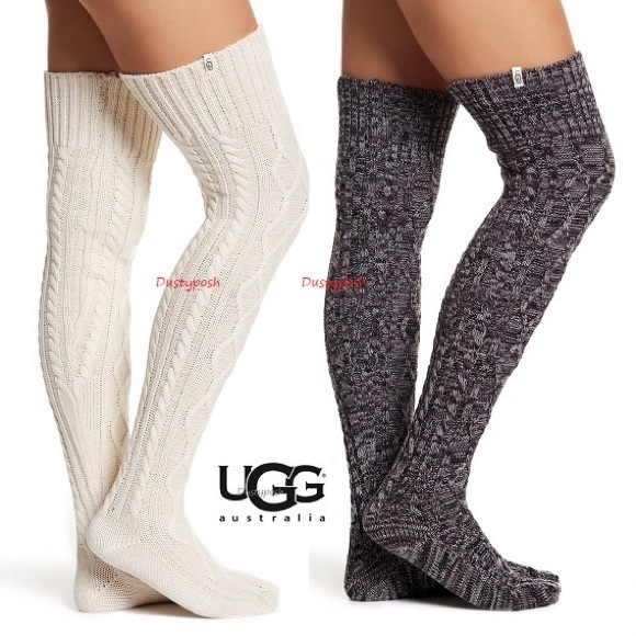 Ugg Cable Knit Over The Knee Thigh High Socks OTK - Picture 4 of 8