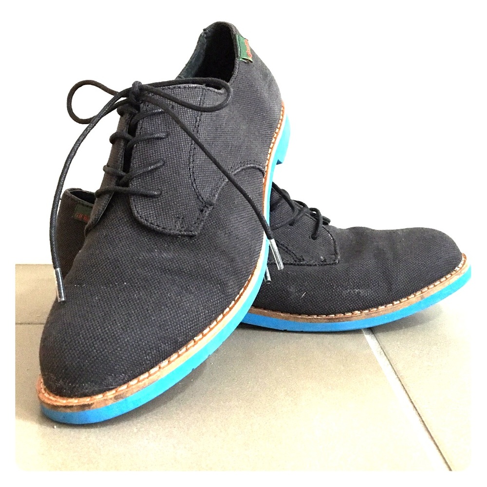 Black and Bright Blue Lace-ups by GH Bassett