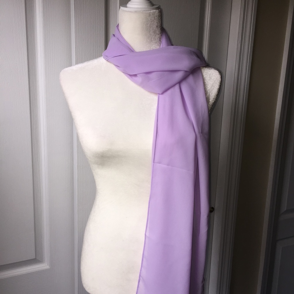 New Chiffon Light Bridesmaids Lavender Scarf