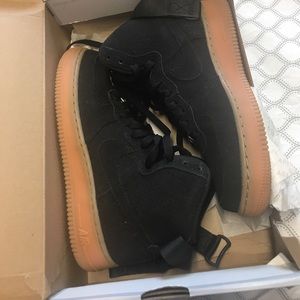 Women's Nike Air Force Suede Black High Top