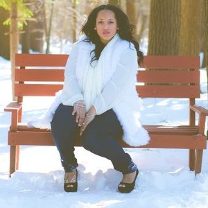 Michael Kors White fur vest