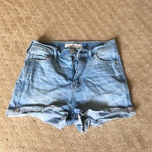 Hollister High Waisted Light Wash Shorts