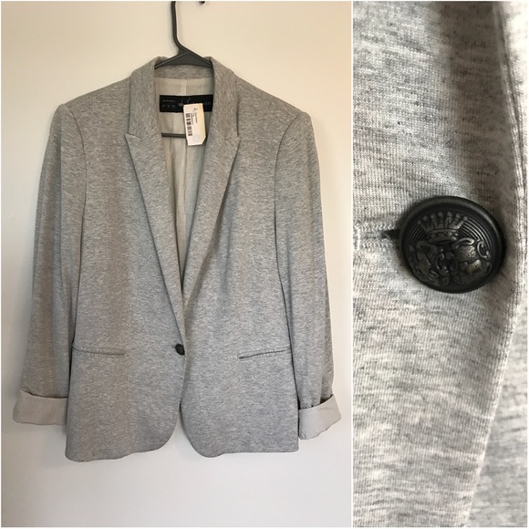 Zara Jackets & Blazers - SALE: Gray Zara Blazer w/Pinstriped Liner