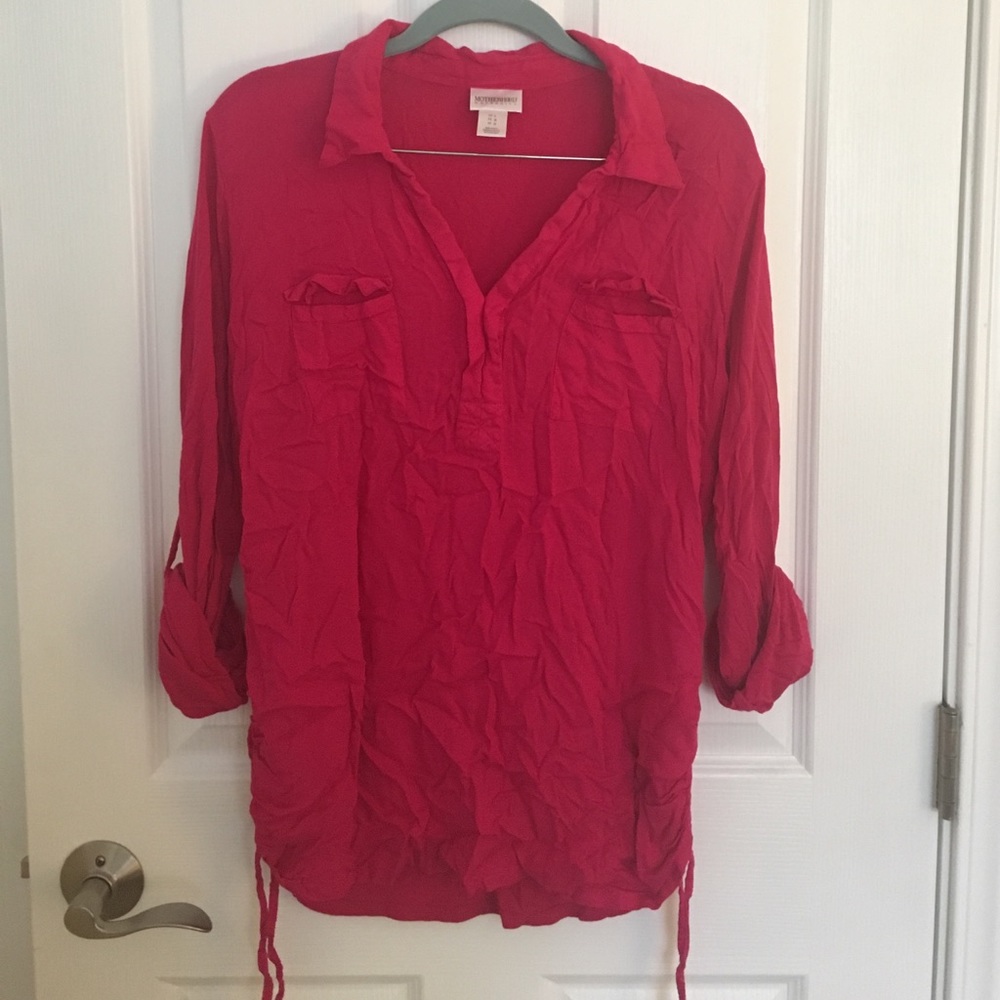 Motherhood maternity top, Large, hot pink