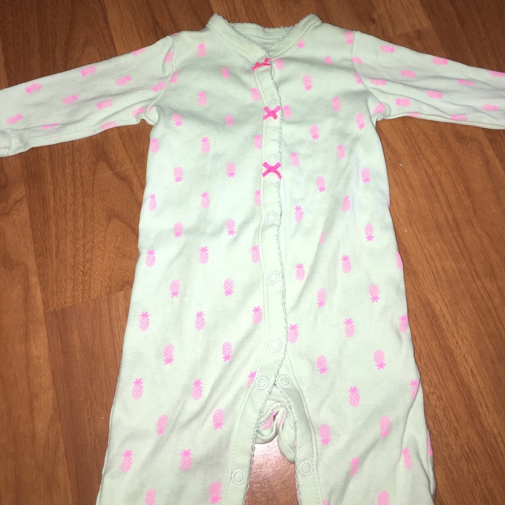 Baby girl pineapple and bow romper