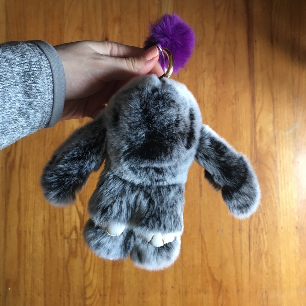 Authentic Rabbit Fur Bunny Key Ring