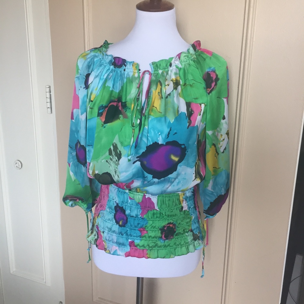 Light Flowy Colorful Floral Blouse
